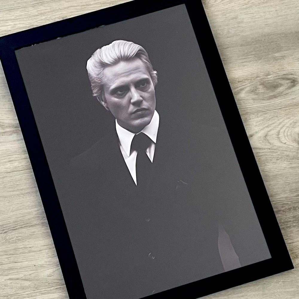 B&W Framed Christopher Walken Print | 12” x 18”